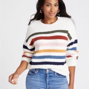 Lush Multicolored Stripe Fuzzy Sweater
